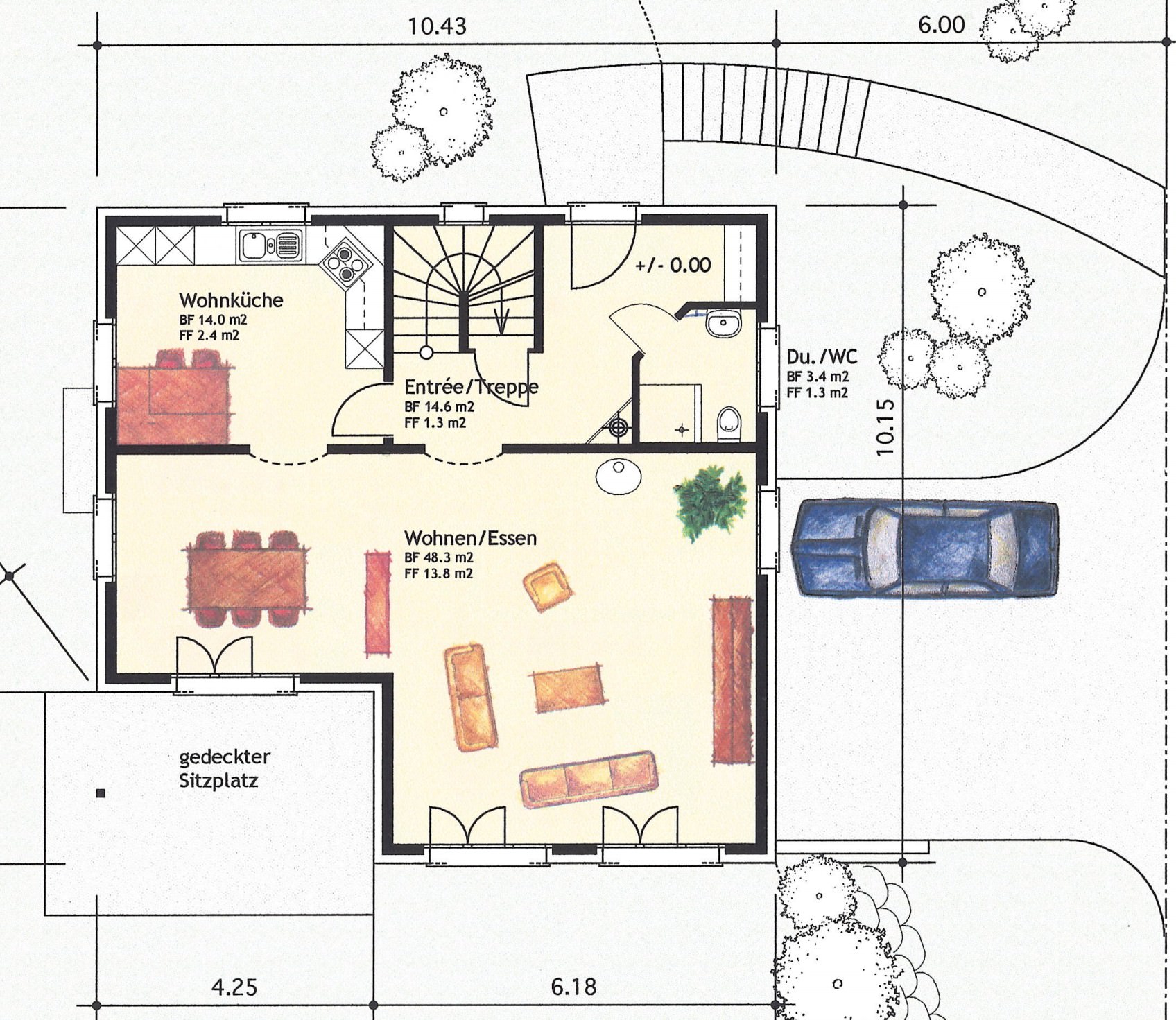 Grundriss des Erdgeschosses