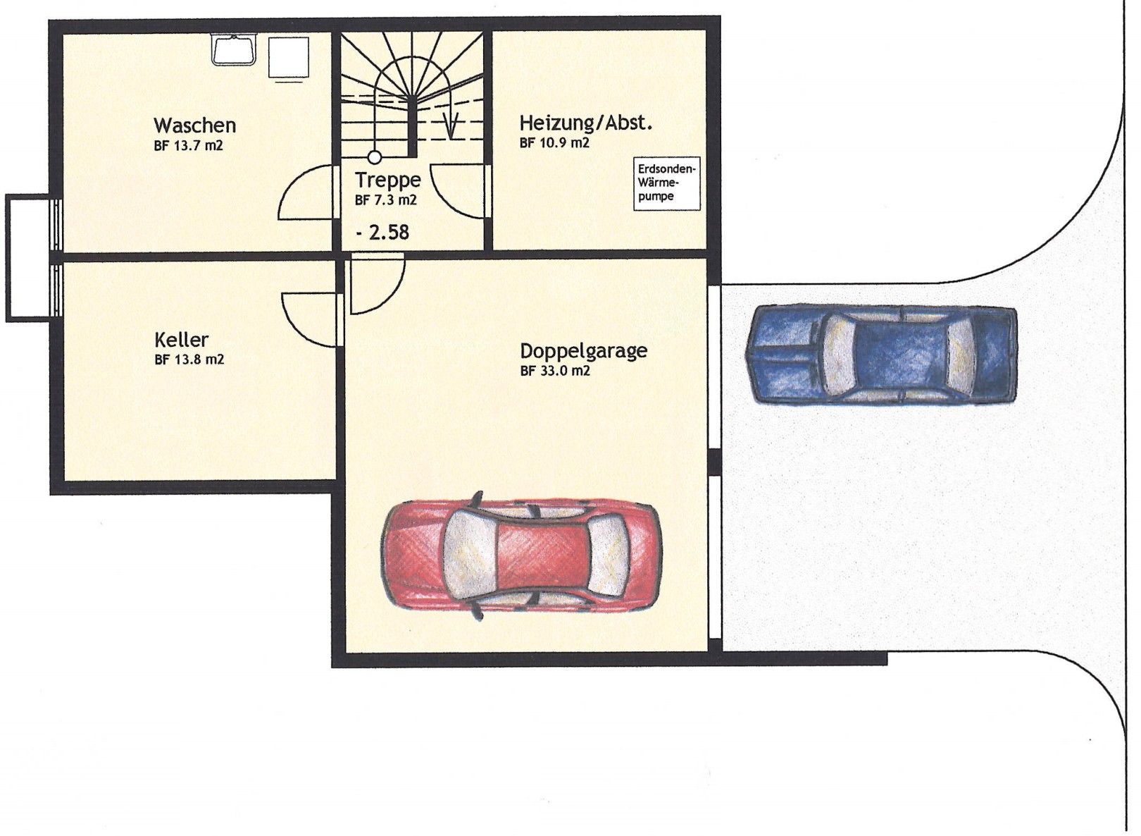 Grundriss des Untergeschosses